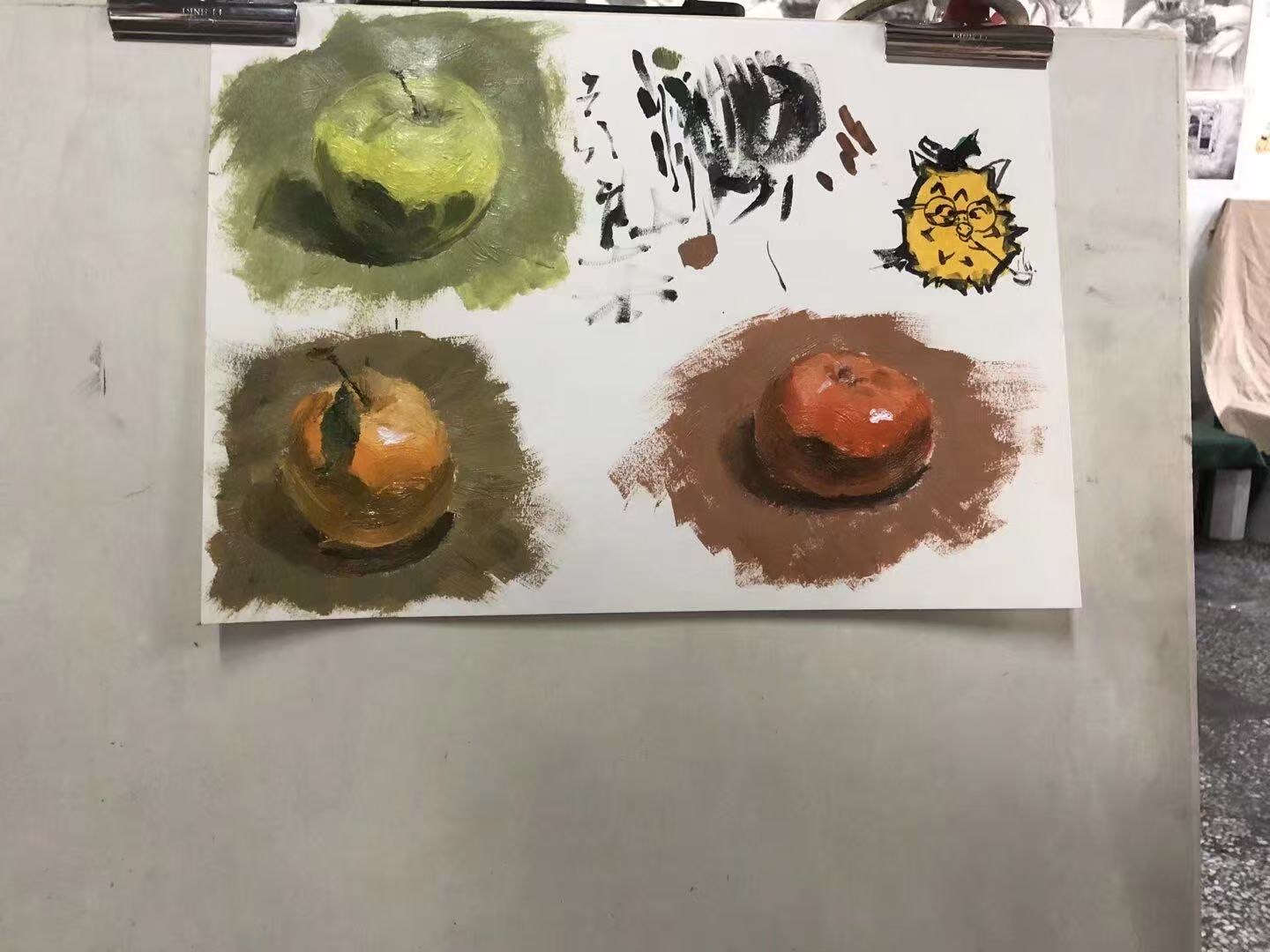 水果静物油画练习